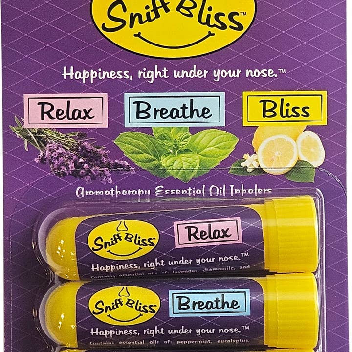 Pack varié d'inhalateurs d'aromathérapie nasale Sniff Bliss pour la vente par BT Remedies