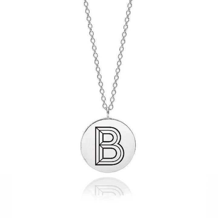 Facett Initial B Pendant - Silver for wholesale by Myia Bonner