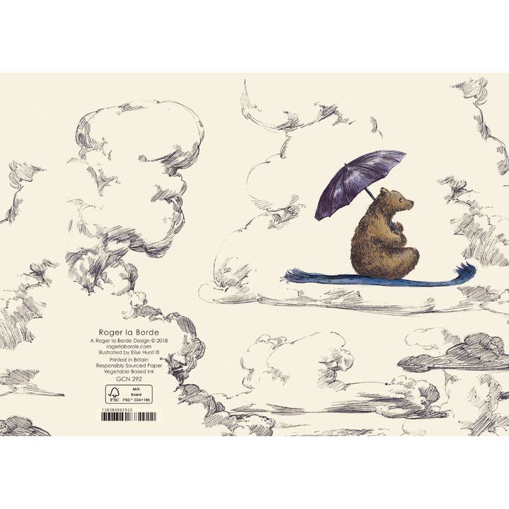 Roger La Borde - Wholesale Everyday Greeting Card - Flying Bear Petite Card single - GCN 2922
