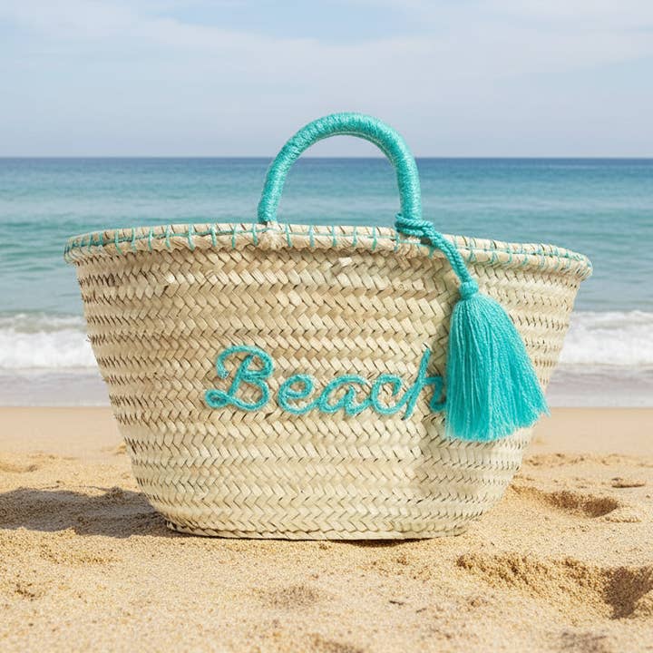 craftberber – wholesale Strandväska – Boho-väska med tofsar, fransk marknadsväska, strandväska, korgväska0