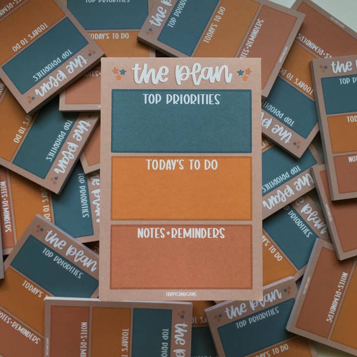 Boho Daily Plan Notepad for wholesale by Happy Cam Designs