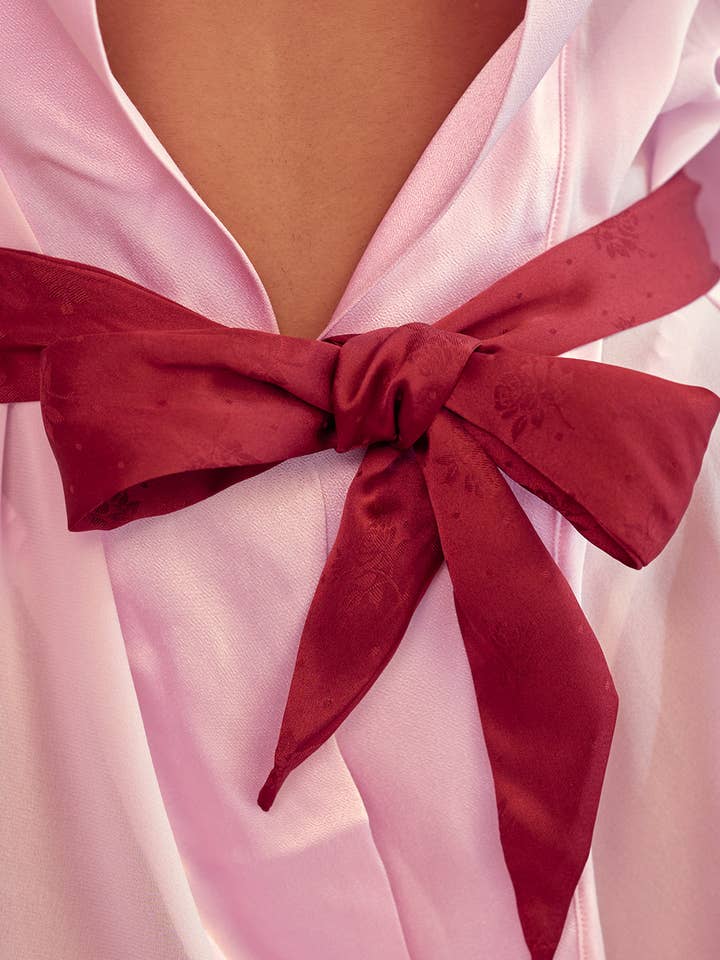 Voight - Wholesale Robe - Women's - Be Mine Silk Robe In Pink4