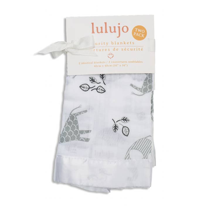 Pack de 2 mantas de seguridad de algodón 16" x 16" – Afrique para venta al por mayor de Lulujo Baby