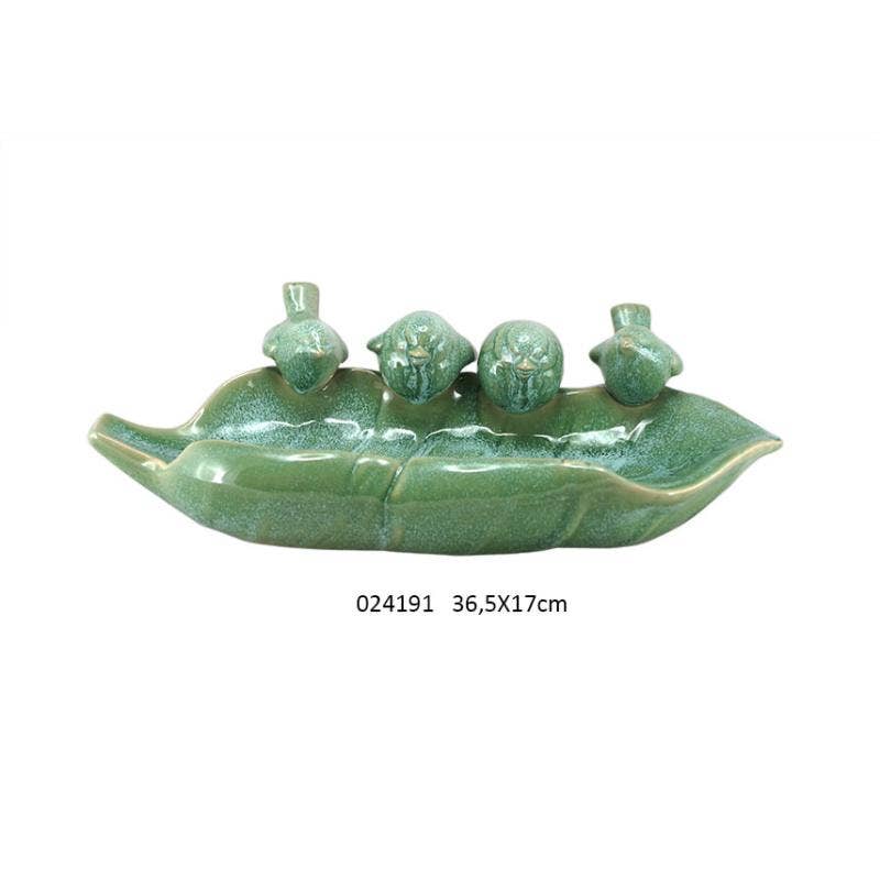 Faye - Wholesale Decorative Figurine - Sunny Bird Waterer on Leaf 36.5 X 17 X 10 cm0