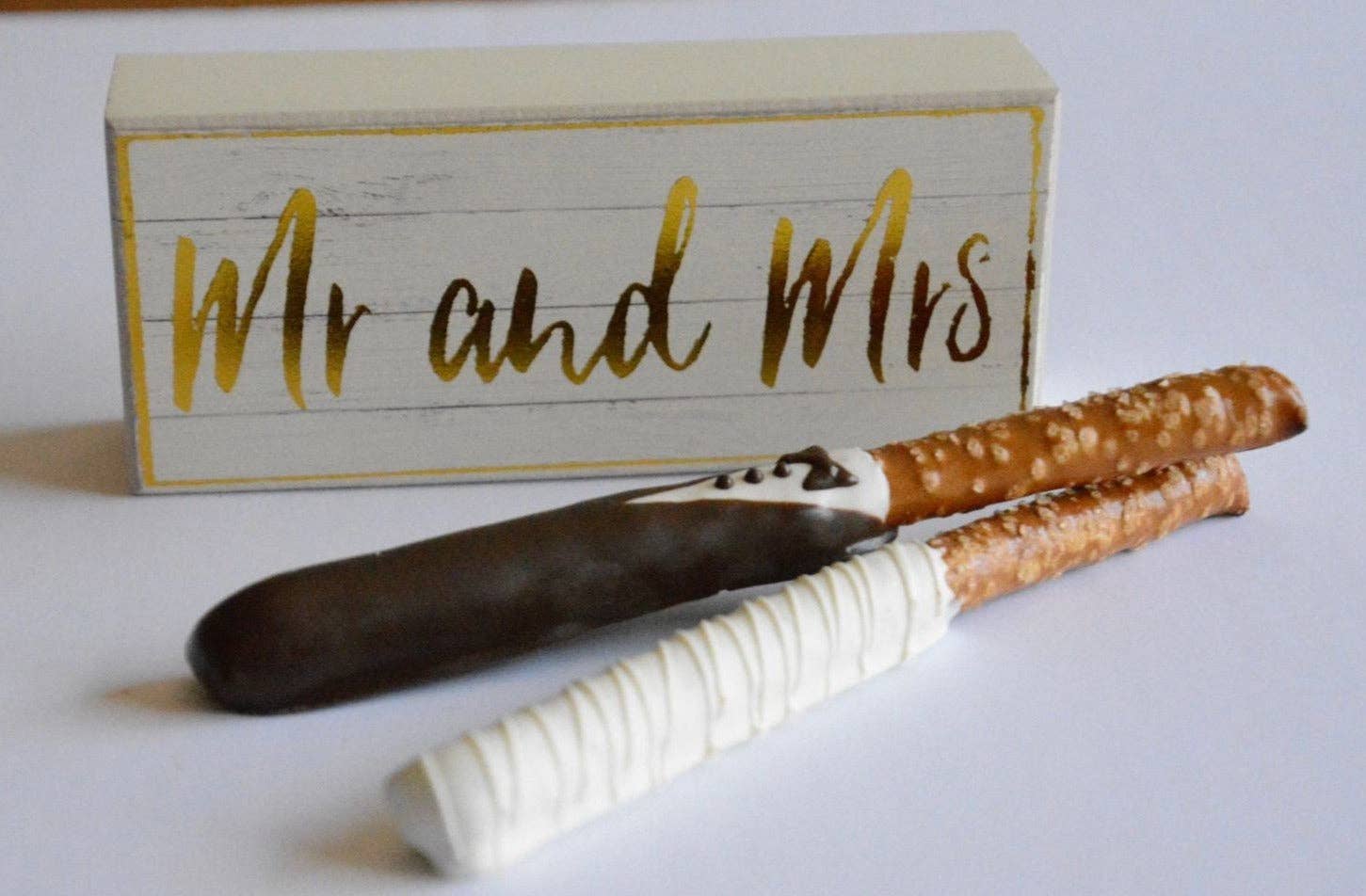 Chocolates Unlimited by Denise - Wholesale Chocolate Covered Sweets - Bride & Groom Chocolate Covered Pretzels Pretzels (Set of 2)3