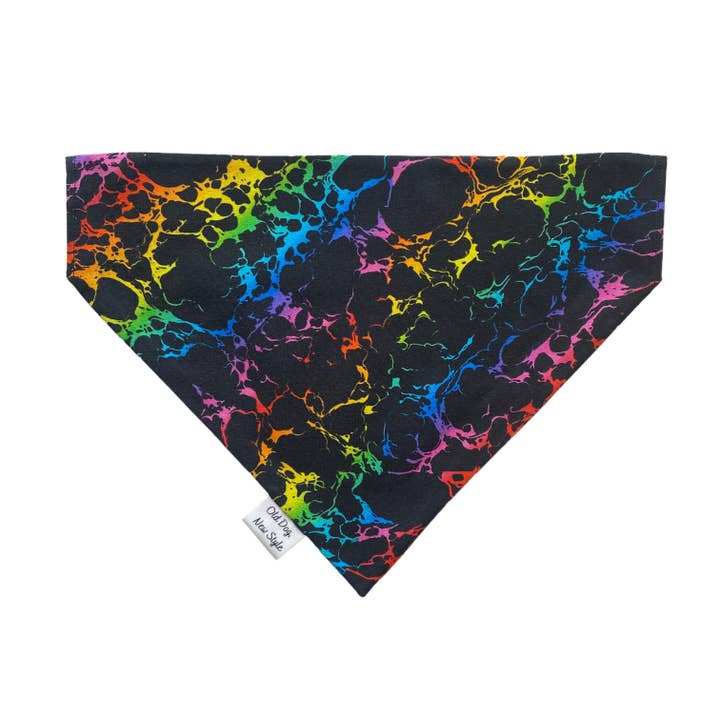 Old Dog, New Style – wholesale Pet bandana – Dog – Rainbow Skulls Dog Bandana2