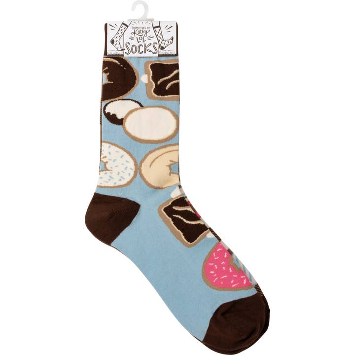 Primitives by Kathy - Wholesale Socks - Unisex - Coffee And Donuts Socks