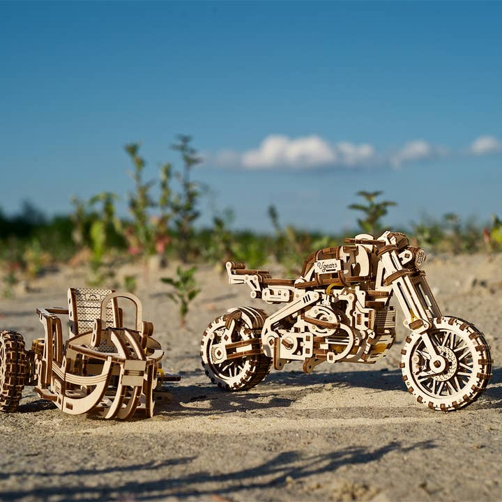 Ukidz LLC - Wholesale DIY Craft Kit - UGears Motorcycle Scrambler UGR-10 -Wooden 3D Puzzles - DIY1