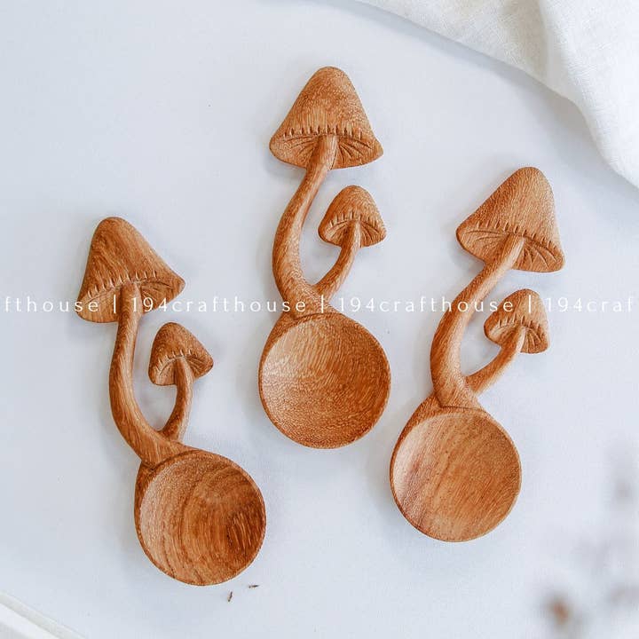 Wooden Mushroom Spoon - Home Decor and Gifts for wholesale by 194 Craft House