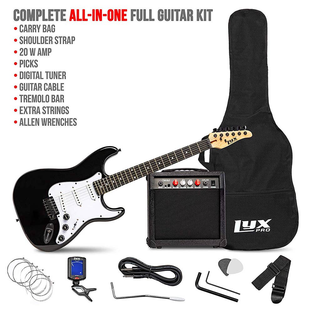LyxPro - Wholesale Musical Instrument - Beginner 39” Electric Guitar Kit & Starter Set Accessories18