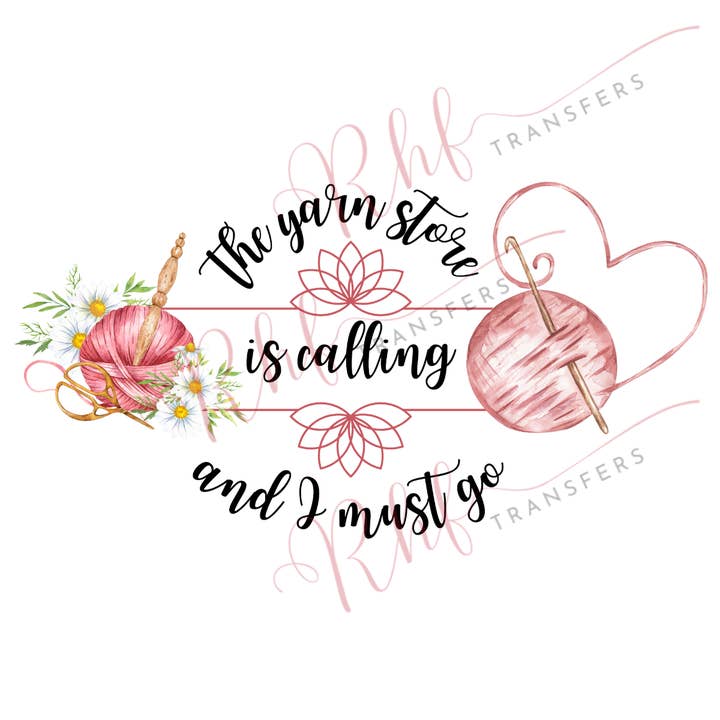 Lámina transferible de ganchillo Yarn Store is Calling para venta al por mayor de Red Hill Fiber