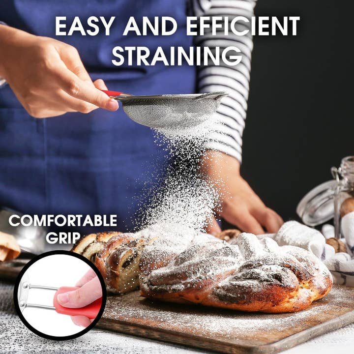 Zulay Kitchen - Wholesale Sifter - Premium Stainless Steel Fine Mesh Strainer Set of 32