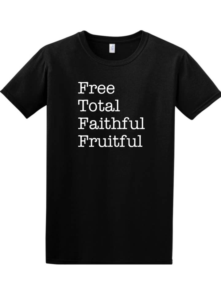 Sock Religious - Wholesale Screen Printed T-Shirt - Unisex - Free Total Faithful Fruitful - Theology of the Body Adult T-shirt9
