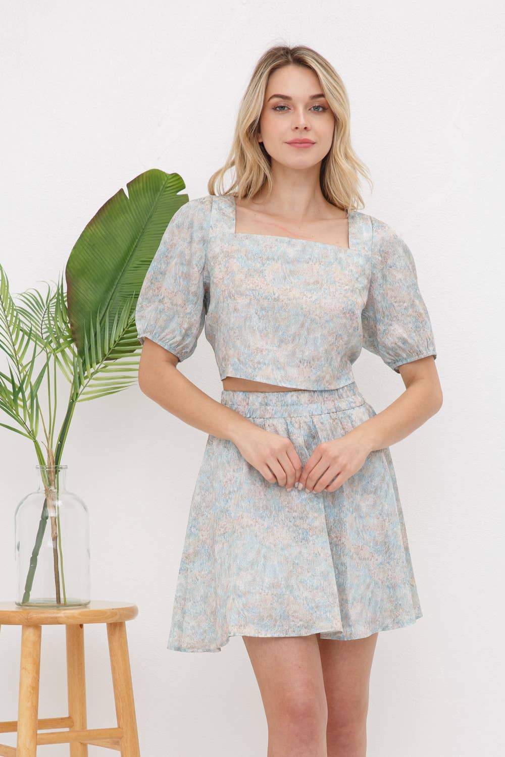 MINT 31365SET - Woven Round Tunnel Back Tie Elastic Skort Set for wholesale on Faire2