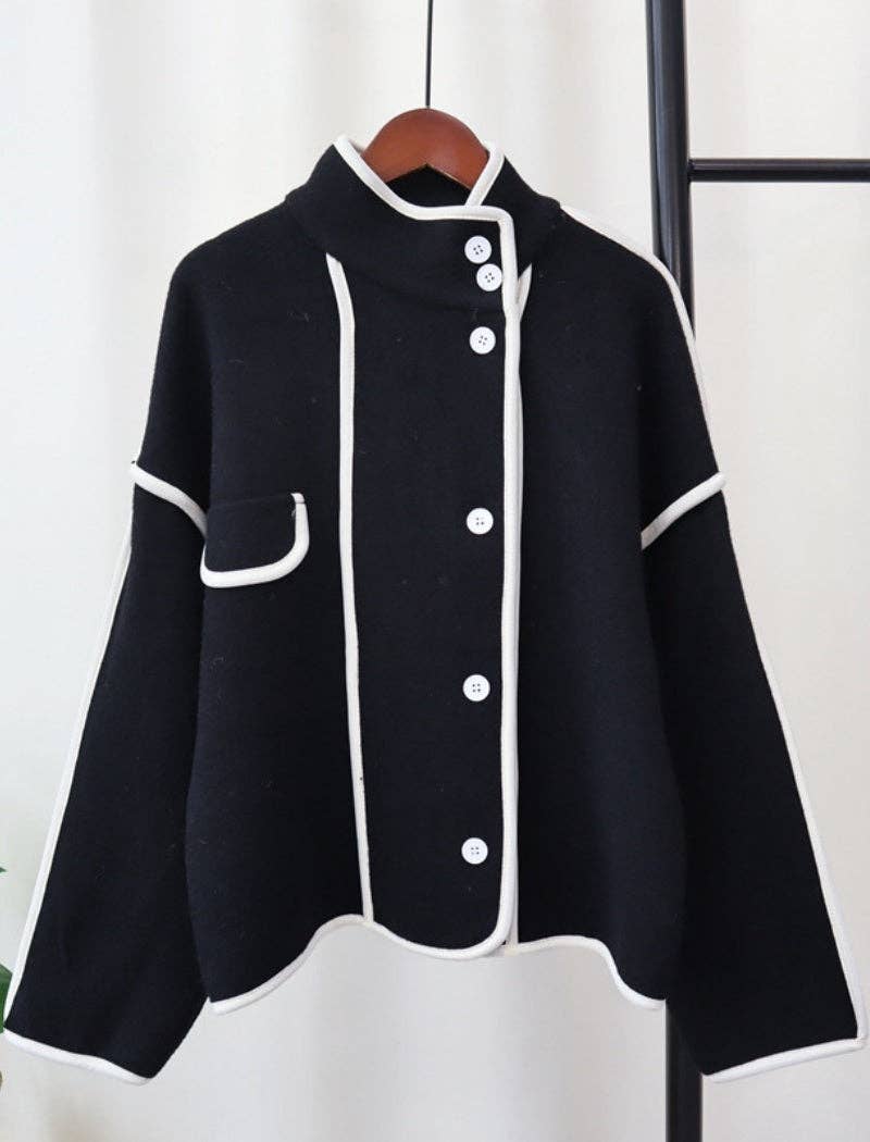 safistyle - Wholesale Jacket - Women's - Button-Up Cape-Style Jacket1