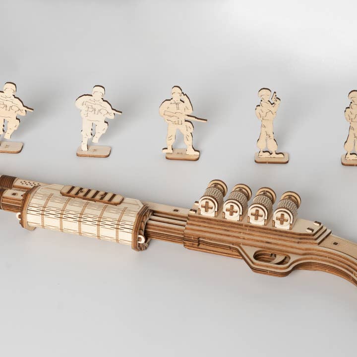 Hands Craft - Wholesale Puzzle - Kids - DIY 3D Puzzle Terminator M870 Rubber Band Gun5