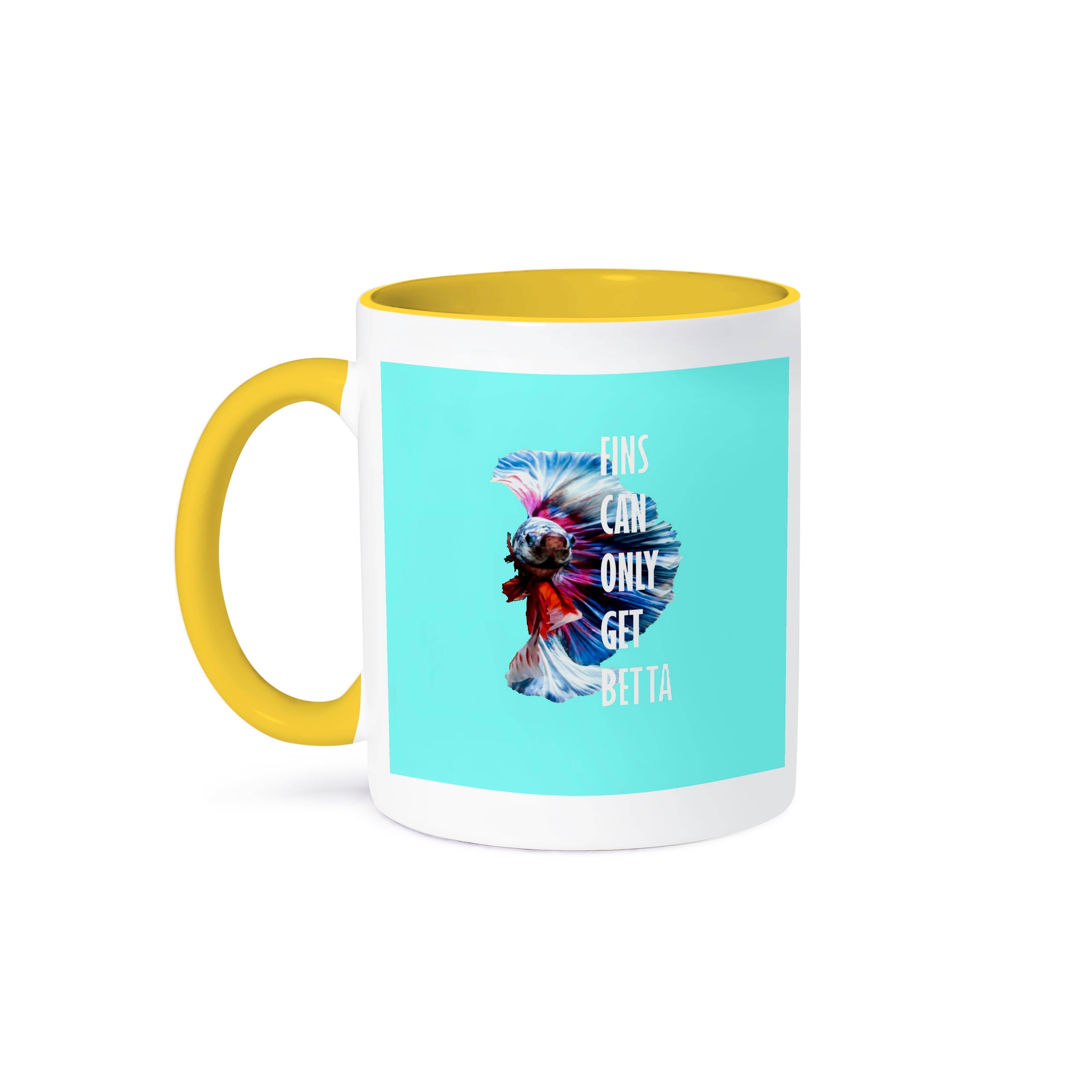 3dRose - Wholesale Coffee Mug - 3dRose, Fins Can Only Get Betta Inspirational Pun Quote, Mug0