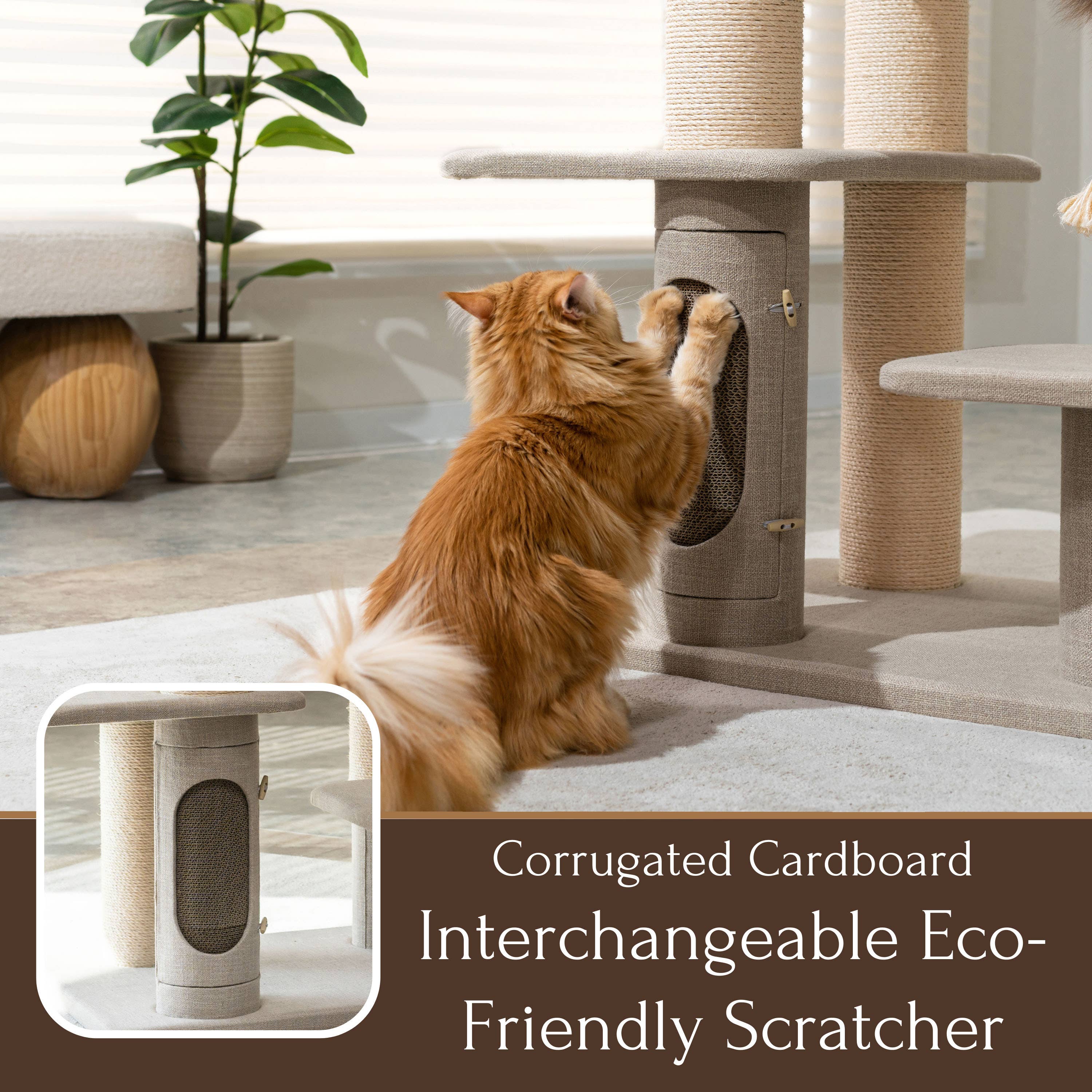 PetPals Group - Venta al por mayor Rascador - Gatos - Rascador para gatos PetPals Grand Maine Coon™ Ontario de 71 pulgadas4