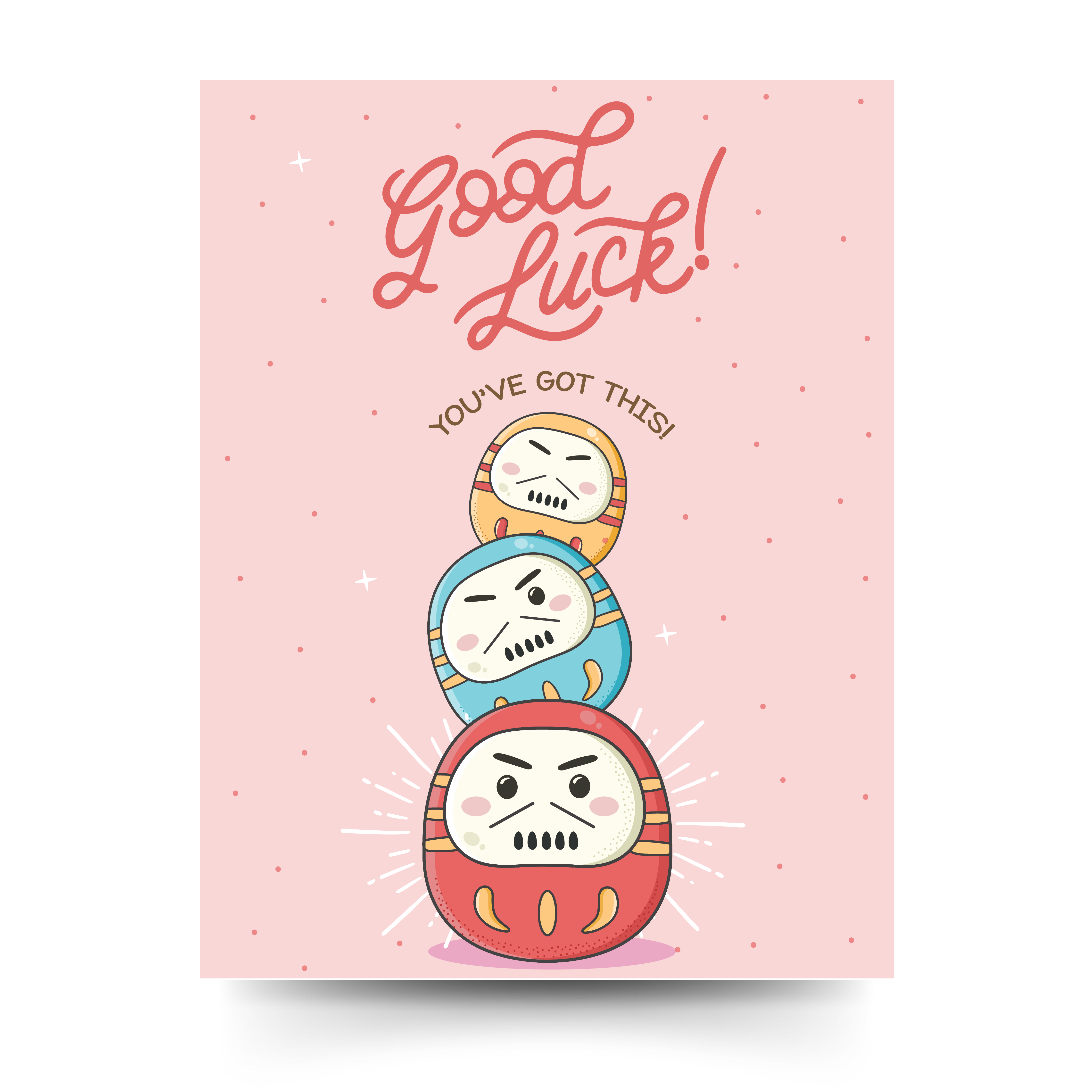 The Kindness Company – wholesale Encouragement card – Encouragement Card & Daruma Doll Character0