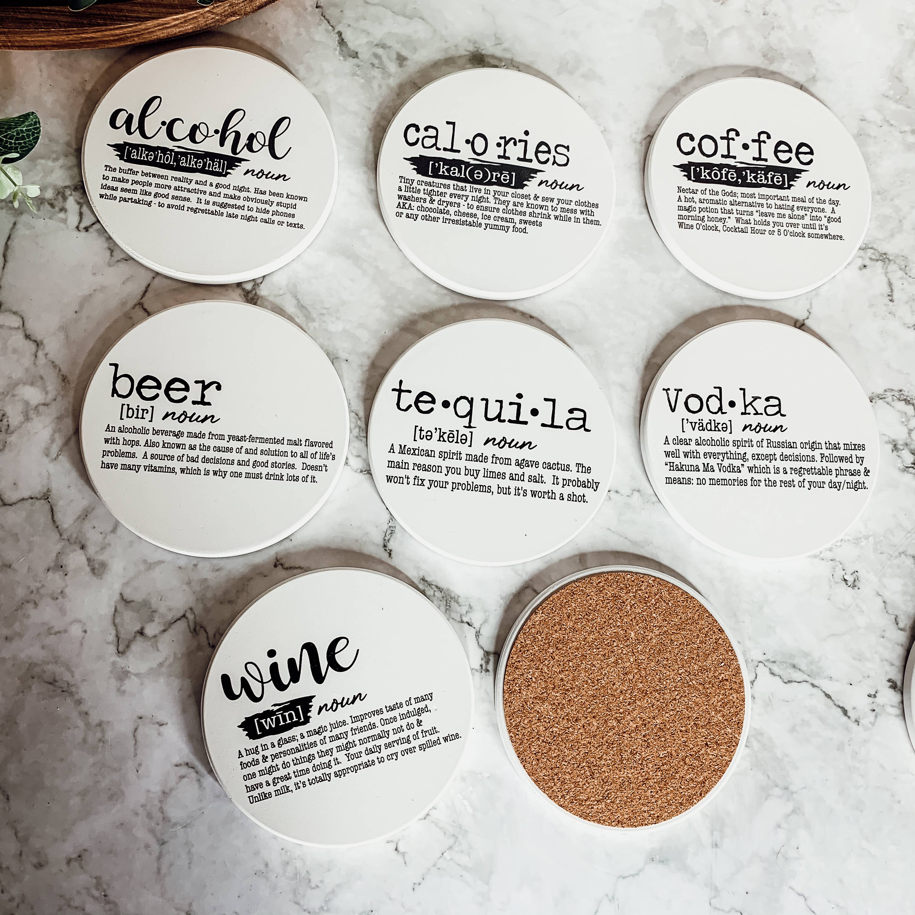 Gia Roma – Großhandel Untersetzer – Lustige Achterbahn-Geschenksets, Definitionen aus dem Humor-Getränkewörterbuch48