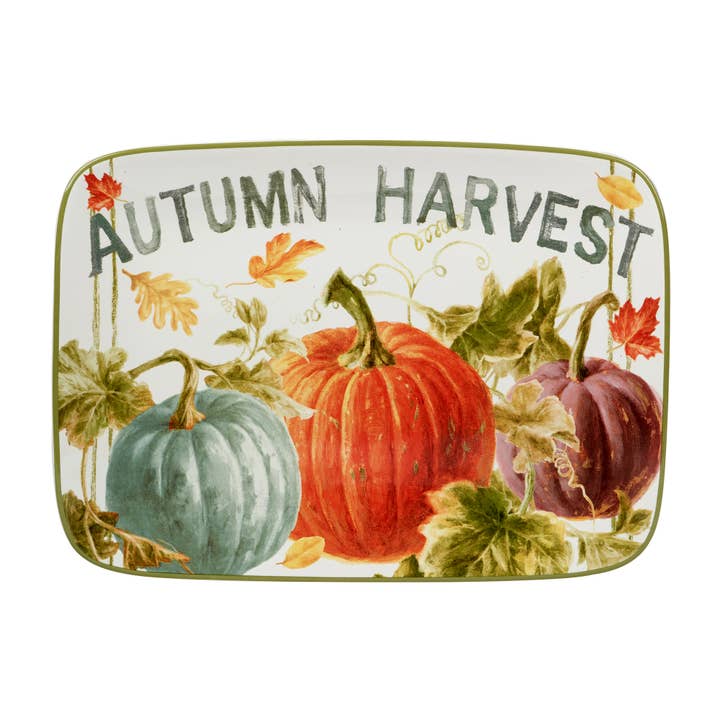 Certified International - Wholesale Platter - Sweet Autumn Harvest Fall Rectangular Platter 14 in x 10 in