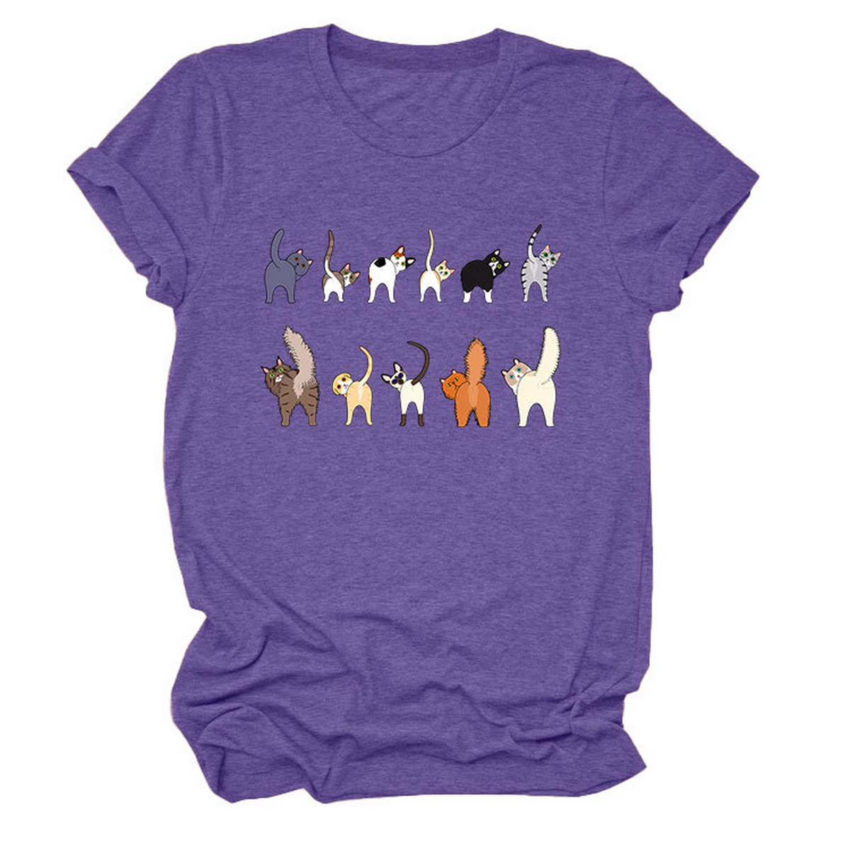 ACCITY - Wholesale T-Shirt (Graphic) - Unisex - Cute Cat Graphic Tee – 11 Cats Turn Around_CWTTS149516