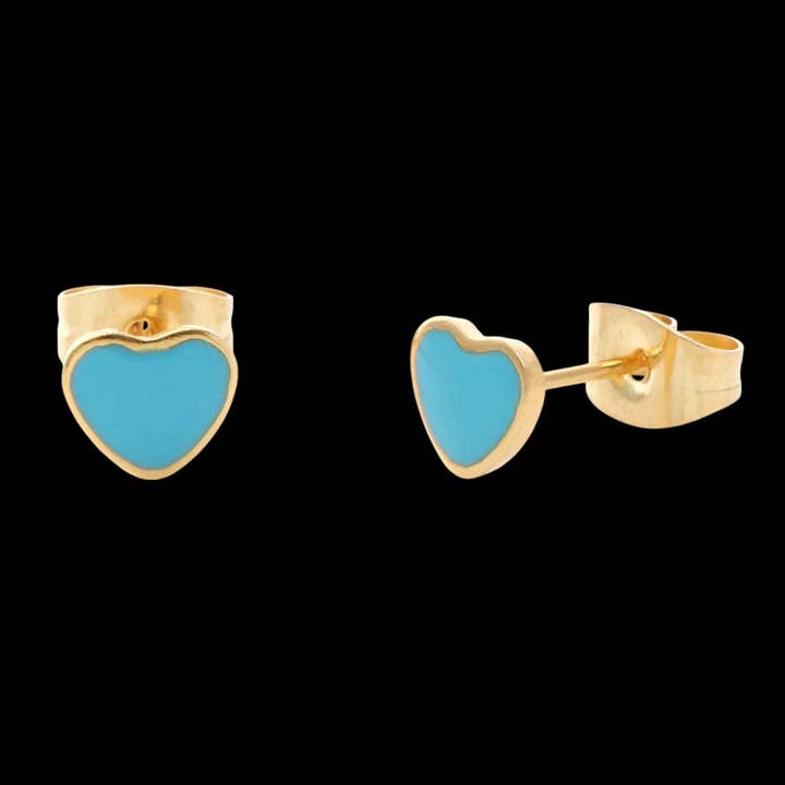 Whit's Up Shop - Wholesale Stud/Post Earrings - Mini Enamel Heart Stud Earrings4