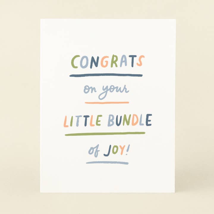 Bundle of Joy Congrats - Greeting Card for wholesale by markedbym