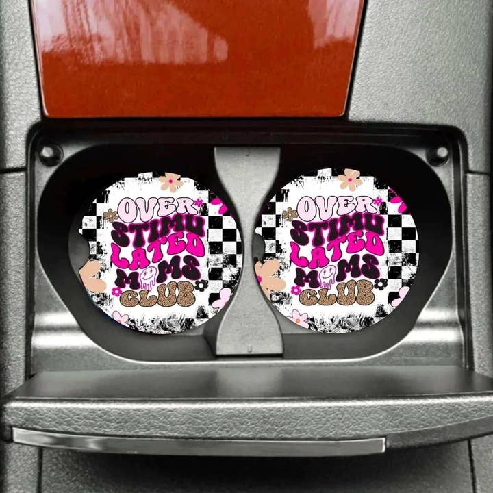 Sip Sleeves ~ Insulated Cup Sleeves and Drink Accessories - Wholesale Car Coaster - Unisex - Amazing Grace Neoprene Car Coaster Set2