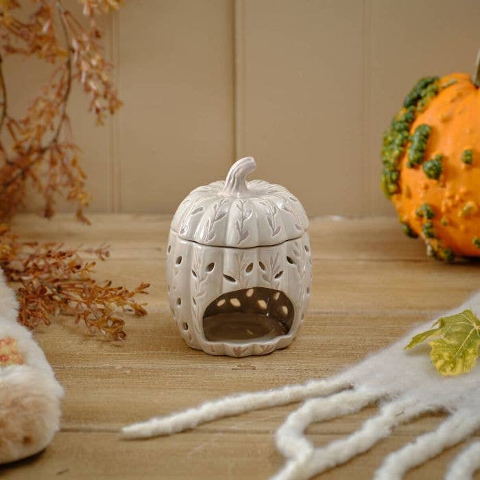 Langs - Wholesale Wax Warmer - Harvest Pumpkin Ceramic Wax Melt Burner With Lid1