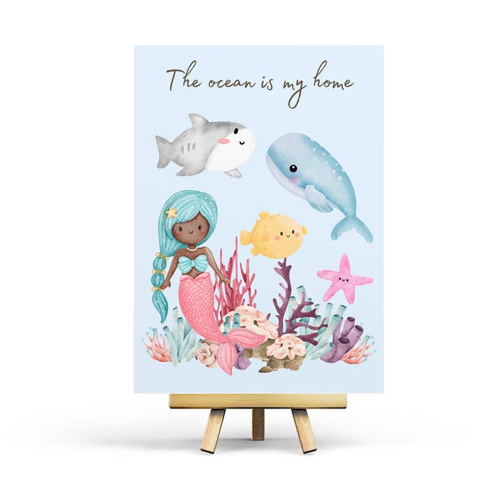 The ocean is my home - Postcard for wholesale by Penpaling Paula
