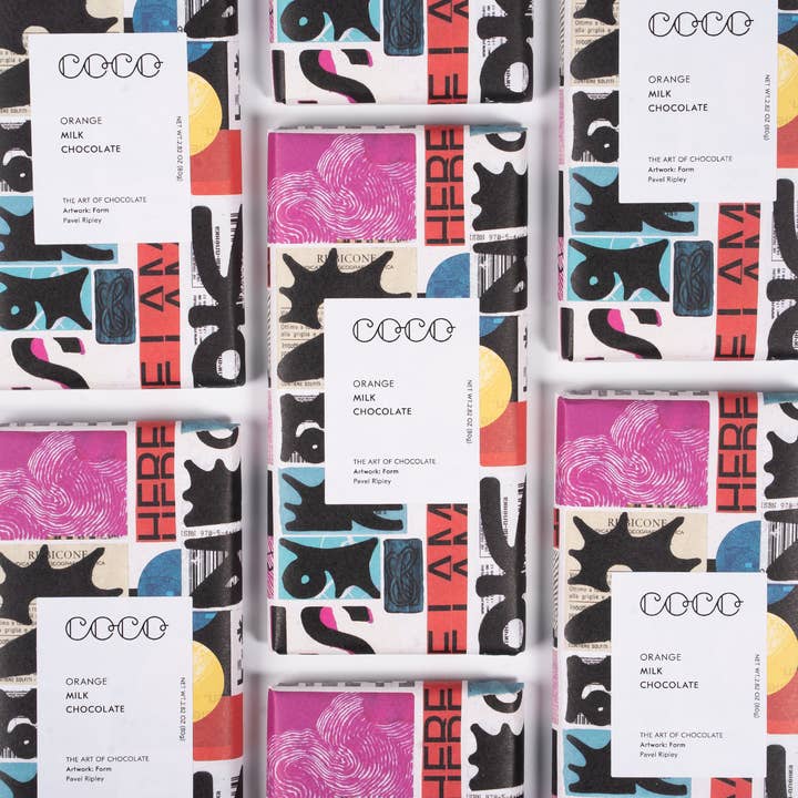 COCO Chocolatier - Wholesale Chocolate Bar - Orange Milk Chocolate Bar (Pack of 12)
