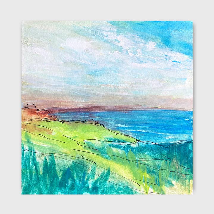 Kystudsigt Kunsttryk 8x8" for engroshandel hos Jeanelle Demers