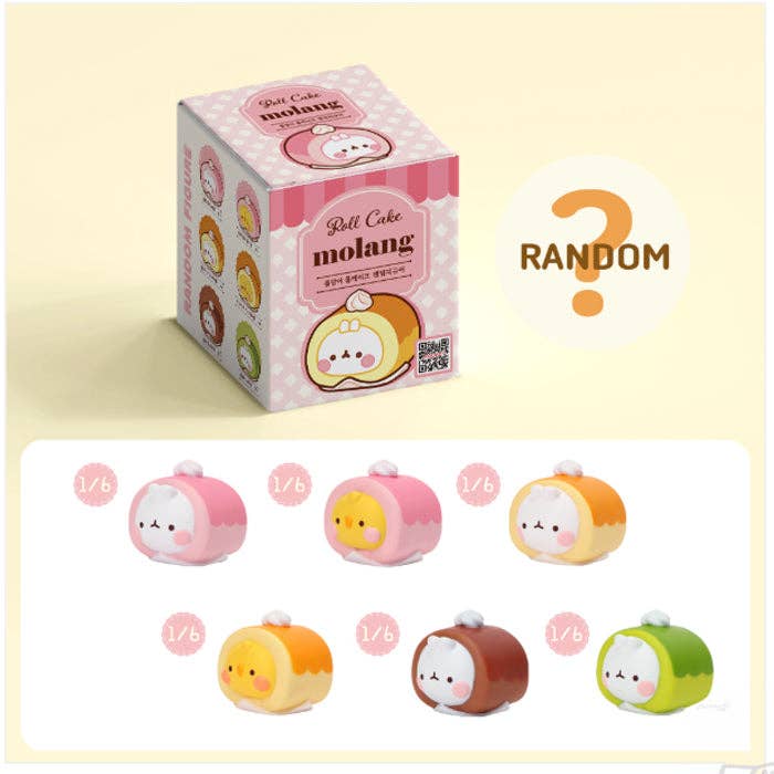 Molang Roll Cake Blind Box Figure Series Collectable for wholesale by K-Wonderland