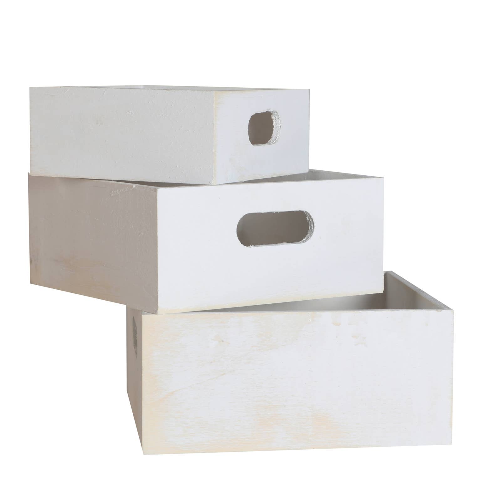 B&B - Wholesale Decorative Box - Box J/3, Made of Poplar Wood, In White Color, 20X20X9cm0