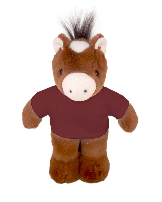 Plushland - Wholesale Stuffed/Plush Toy - Kids & Baby - Plush Floppy Horse with Personalized Tee  8"2