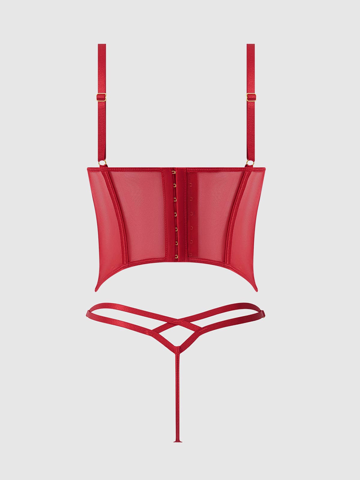 House of Desire – Lingerie - Mulher por atacado – Conjunto de corpete e fio dental de renda Ashley Alexiss16