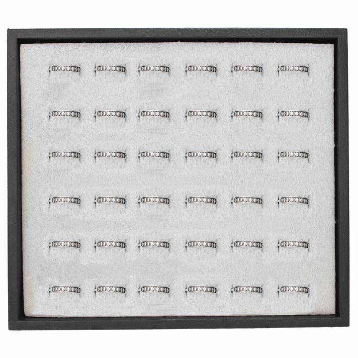 Silver Lunar Phase Moon Band Ring Display for wholesale by ZAD