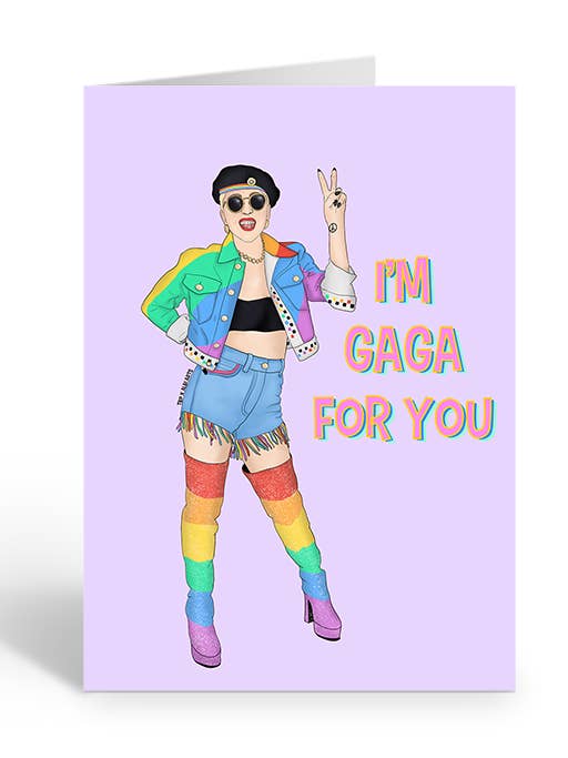 Carte de vœux I'M GAGA FOR YOU pour la vente par Two Brides Presents