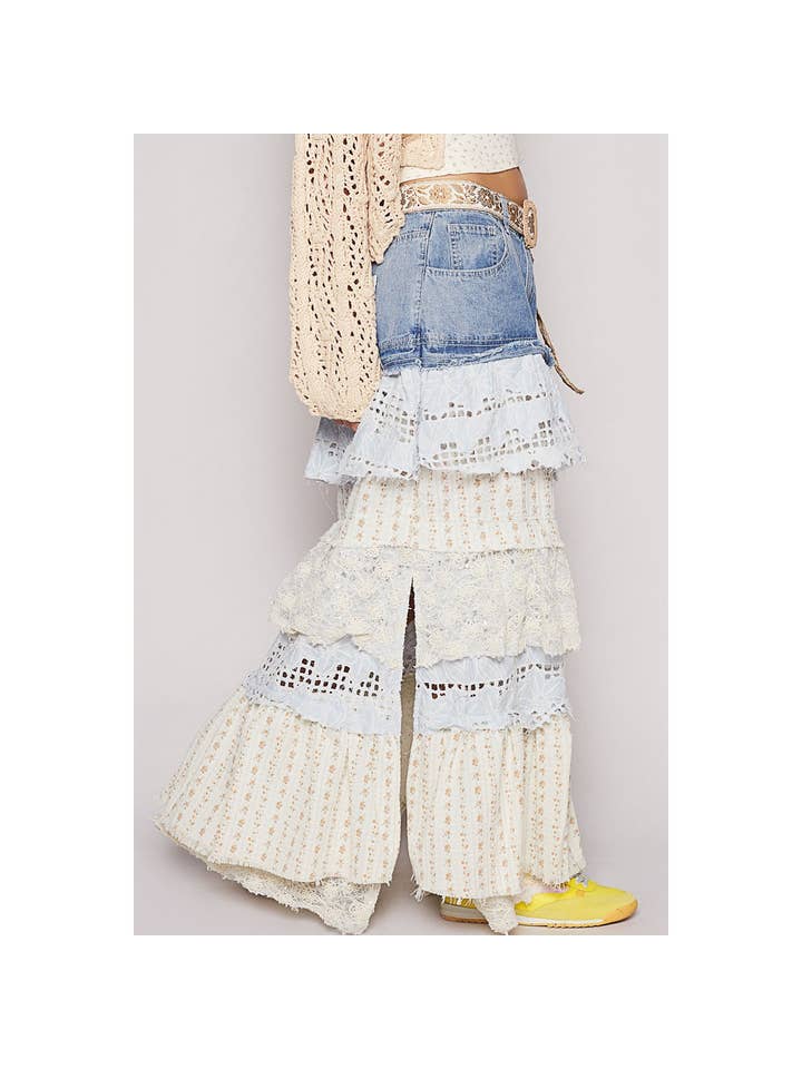 Pol Clothing - Wholesale Skirt - Women's - Floral print woven ruffle skirt