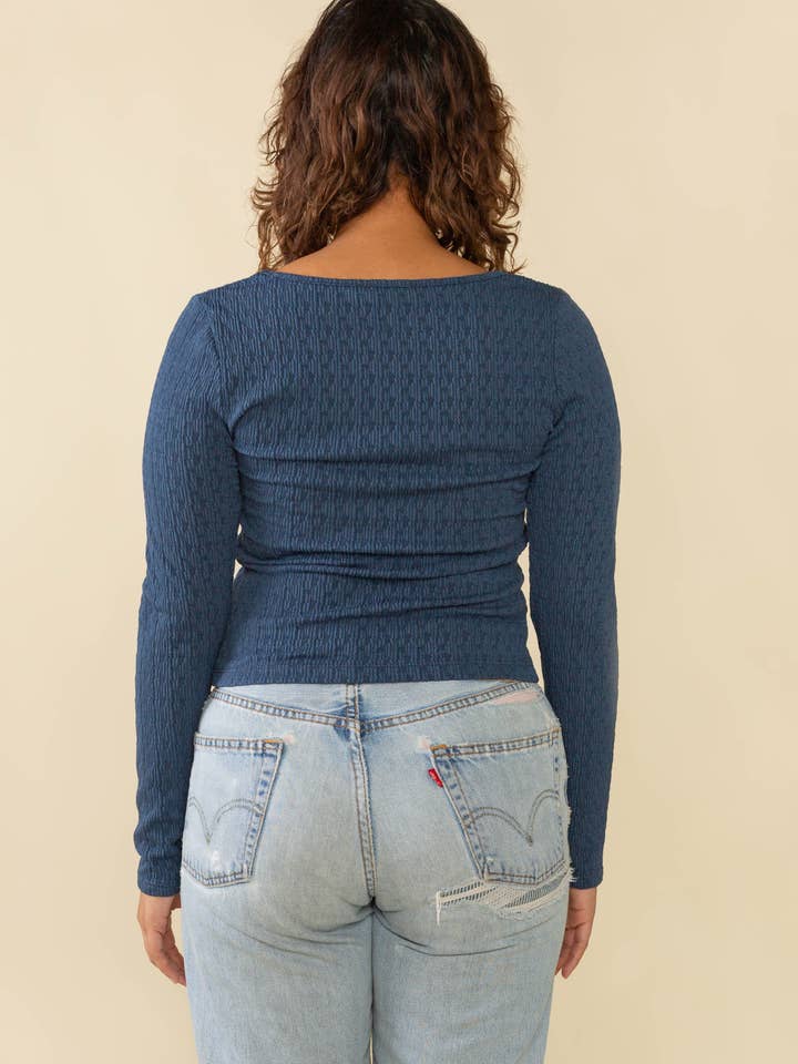 NLT - Wholesale Knit Top - Women's - Murphy Square Neck Textured Long Sleeve Top13