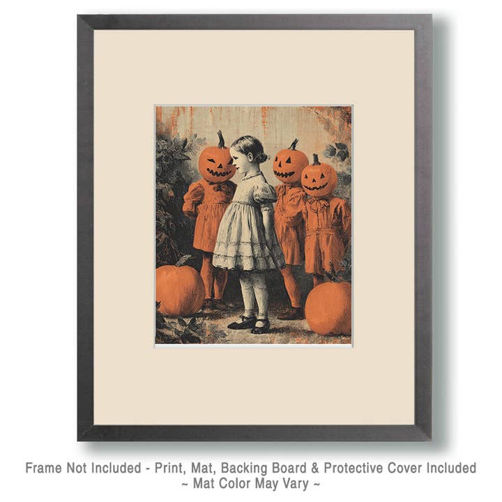 Mowbi - Wholesale Art Print - Imaginary Pumpkinhead Friends Halloween Art Print - 8"x10" Artwork1