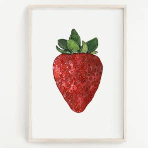 Strawberry Print for wholesale by Jennie Kilcup Watercolors