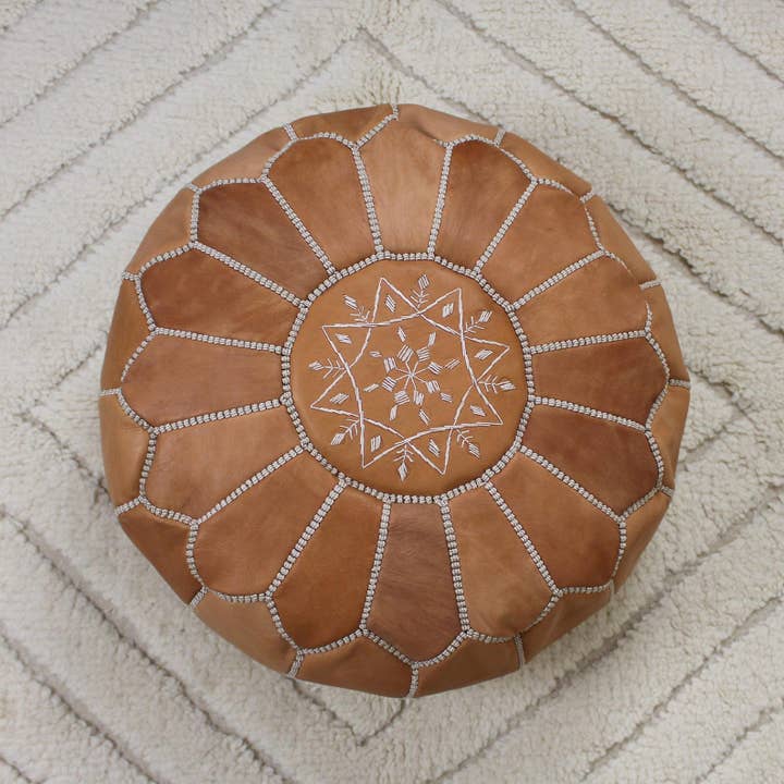 HandHappiness - Wholesale Pouf - Moroccan Ottoman pouf - Handmade Leather Pouf