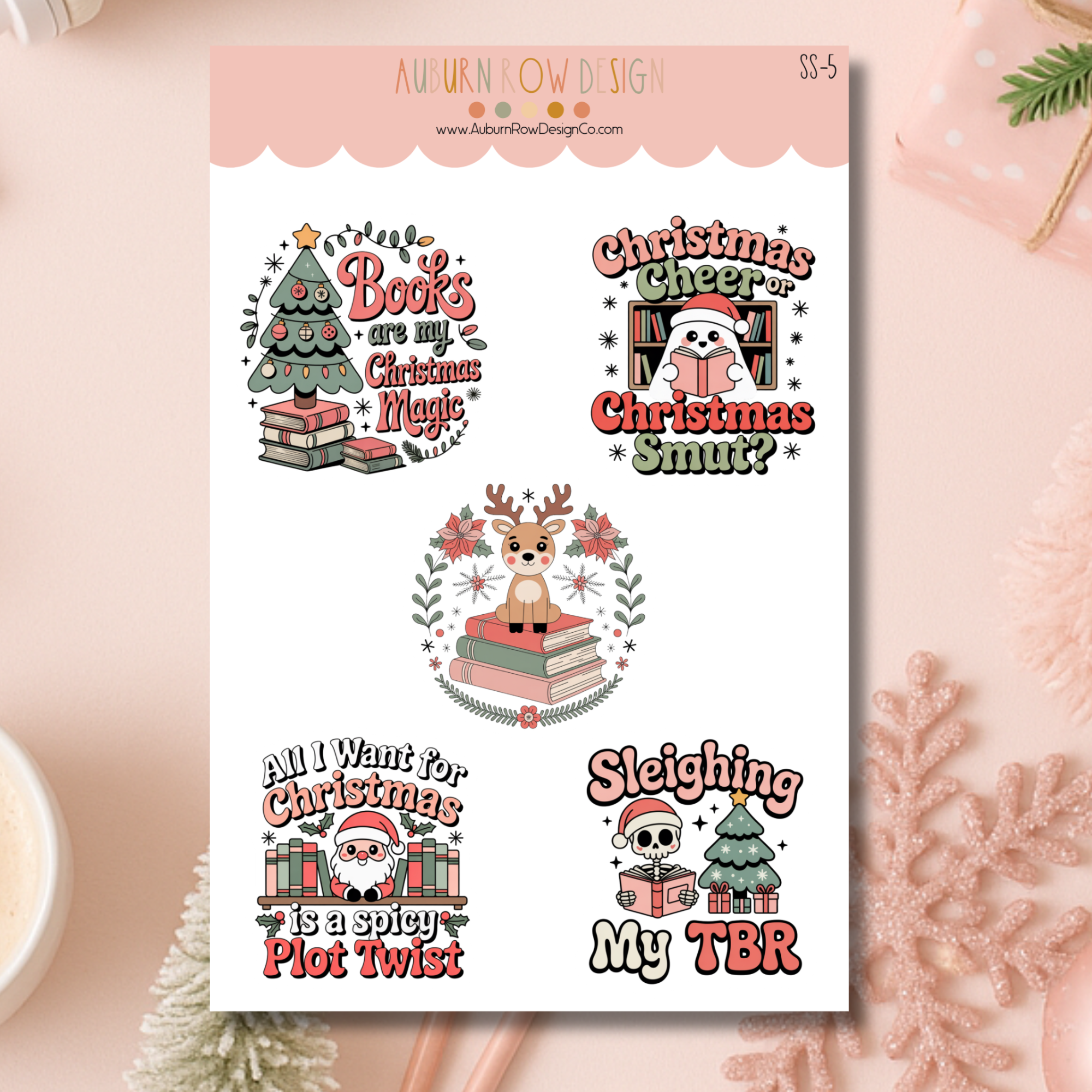 Auburn Row Design - Wholesale Sticker - Boekachtige Kerst Stickerblad5