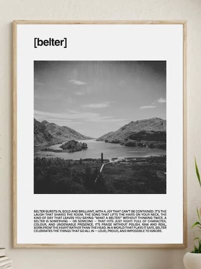 Belter Scottish Word Art Definition Unframed Print for wholesale by Kalloway Design