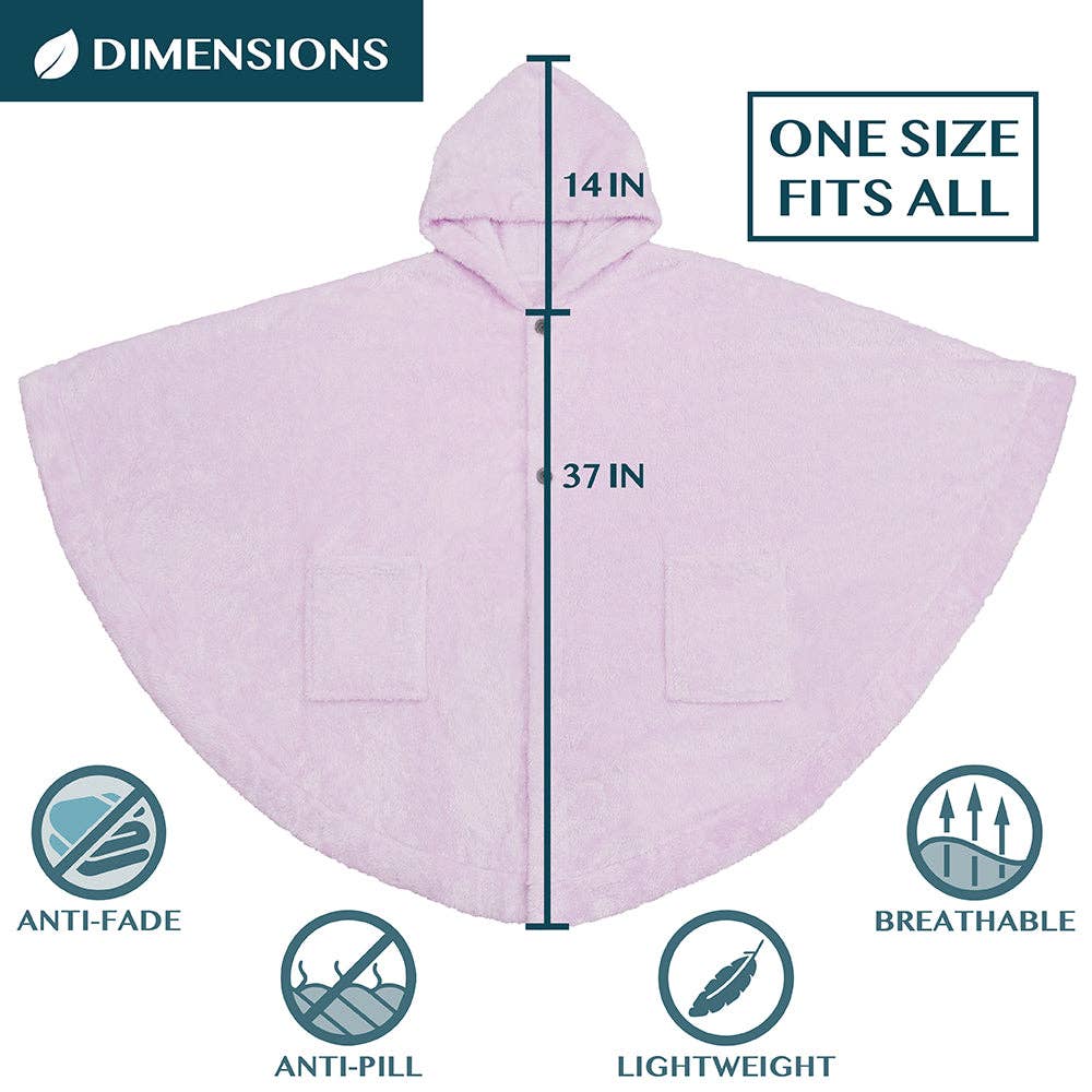 Pavilia - Wholesale Poncho - Women's - Angel Wrap Hoodie Sherpa Fluffy Poncho Blanket32