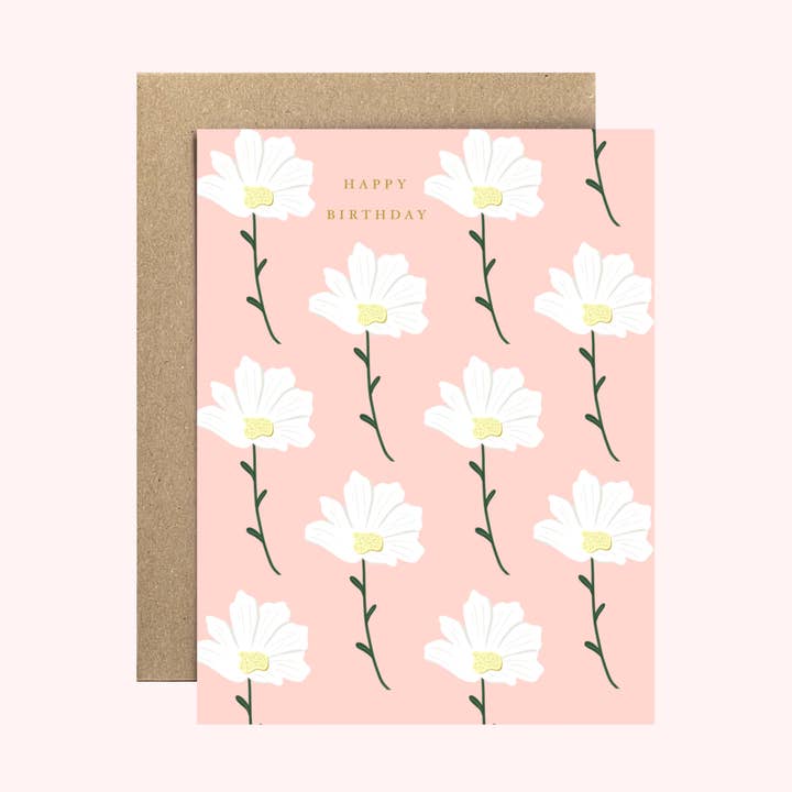 Cartão de felicitações de margaridas por atacado de Blue Whale Paper Co