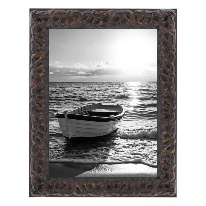 Black Dark Brown Emboss Ornate Wood Picture Frame for wholesale on Faire2