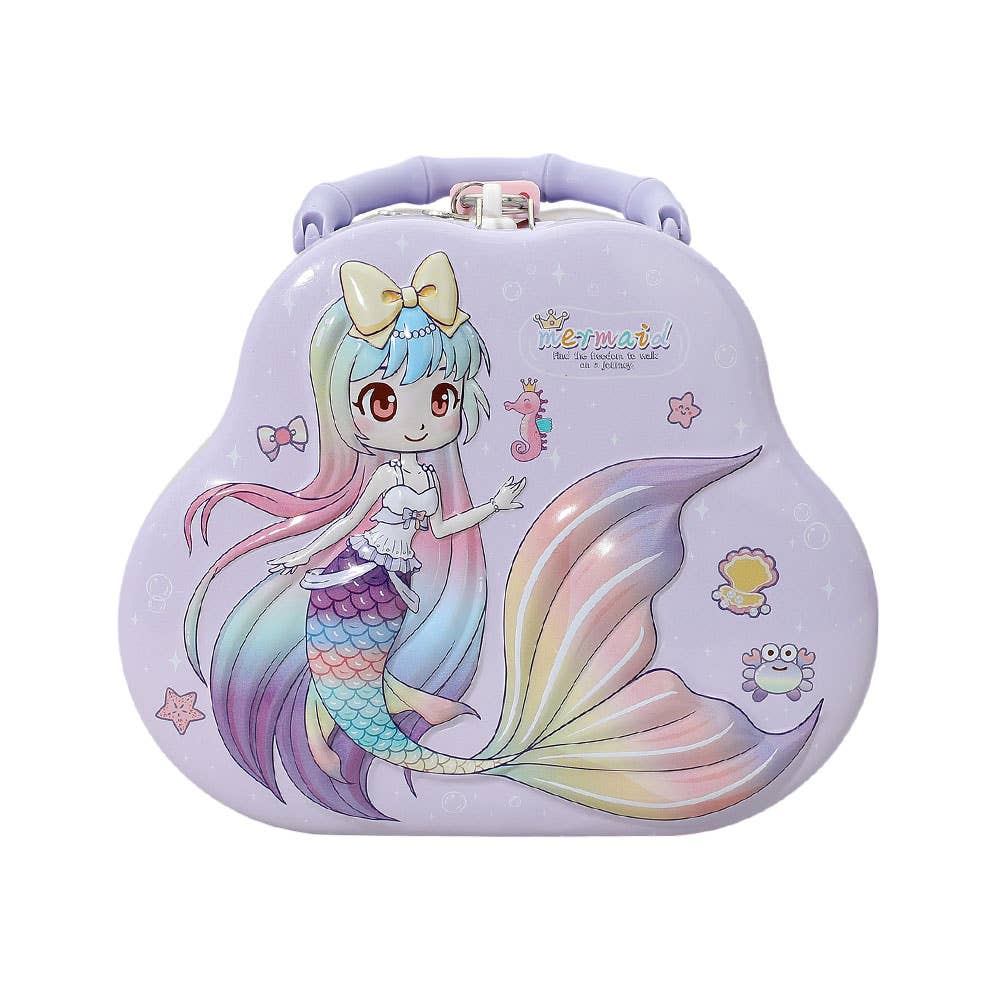 Sensibling Corp. - Wholesale Money/Piggy Bank - Kids & Baby - Mermaid Lockable Tin Case Portable Bag Coin Bank5